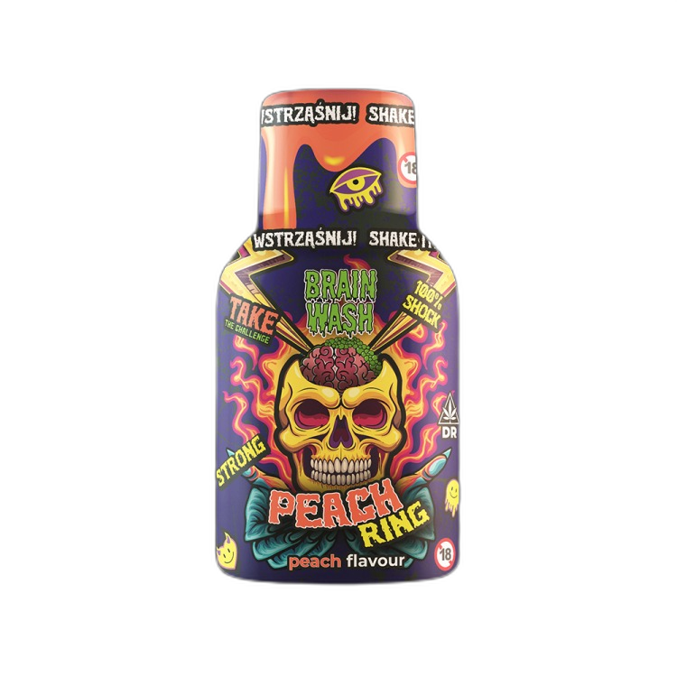 Hemp Shot CBD Brain Wash Peach Ring 100ml Hybrid